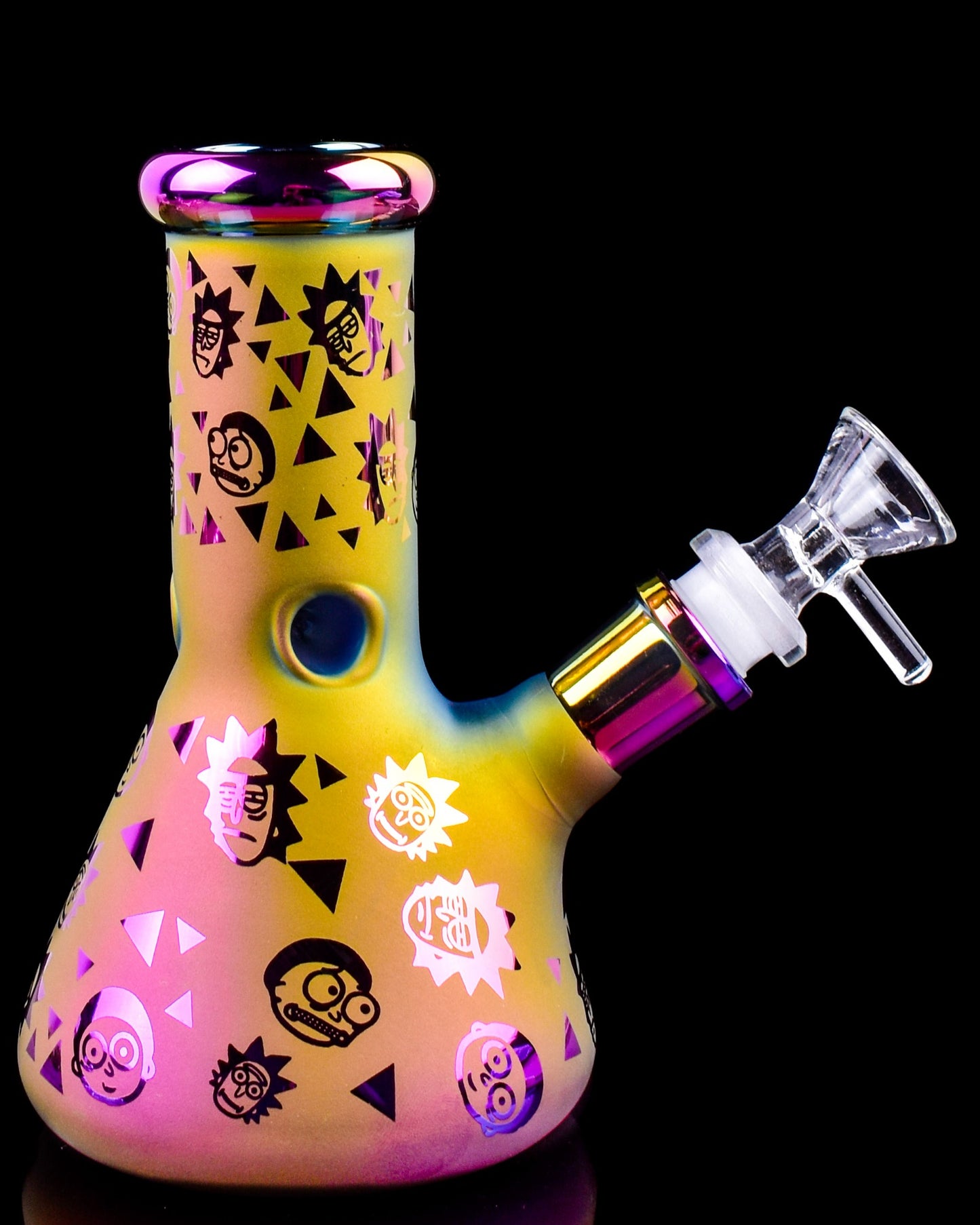Rick & Morty Frosted Beaker Bong - Iridescent Purple