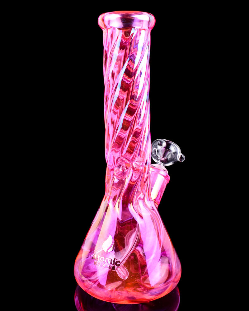 Infinite Love - Atomic Glass - 12" Thick Iridescent Beaker Bong - Pink