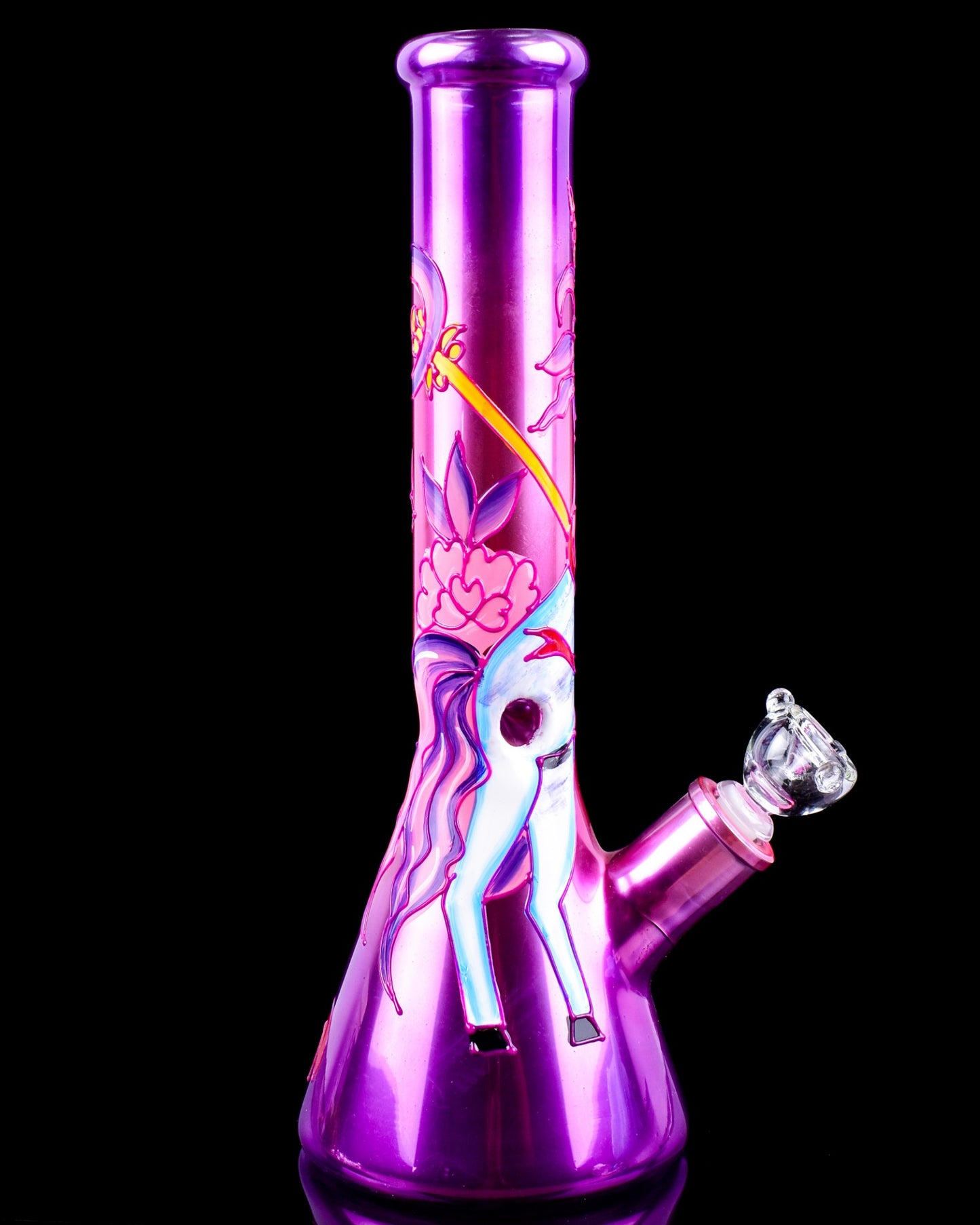 Cute Unicorn Glow In The Dark Beaker Bong