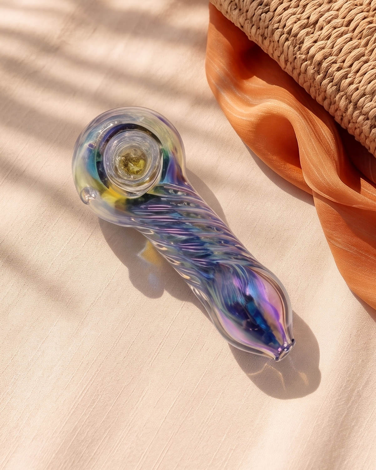 Aurora Helix Glass Hand Pipe - Rainbow