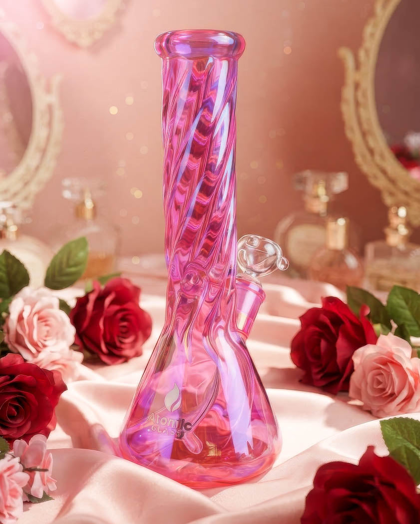 12" Bloom Twist Iridescent Beaker Bong