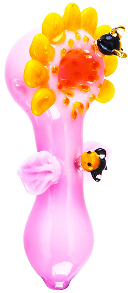 Bee"s Nectar - 5" Loving Honey Bee Glass Hand Pipe