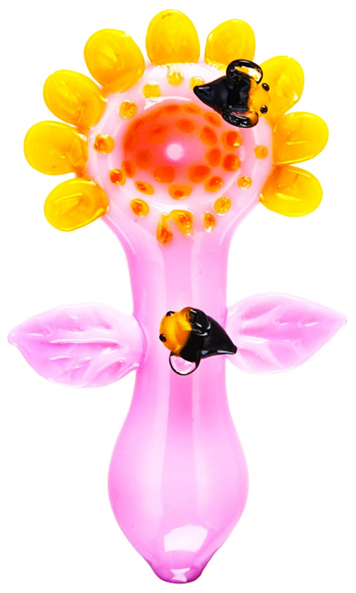 Bee"s Nectar - 5" Loving Honey Bee Glass Hand Pipe