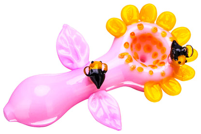 Bee"s Nectar - 5" Loving Honey Bee Glass Hand Pipe