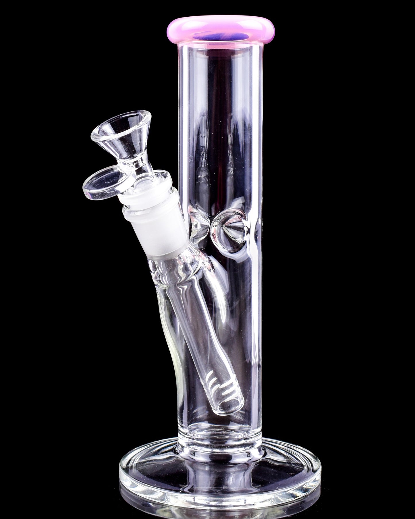 Ice Floe - 8" Cylinder Straight Tube Bong w/ Ice Catcher - Pink