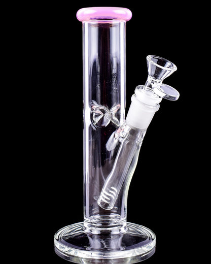 Ice Floe - 8" Cylinder Straight Tube Bong w/ Ice Catcher - Pink