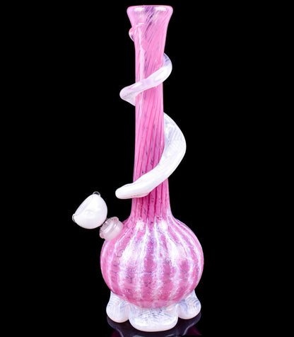 The Dreamy - 12" Dual Frit Wire Wrap Vase Bong - Pretty in Pink