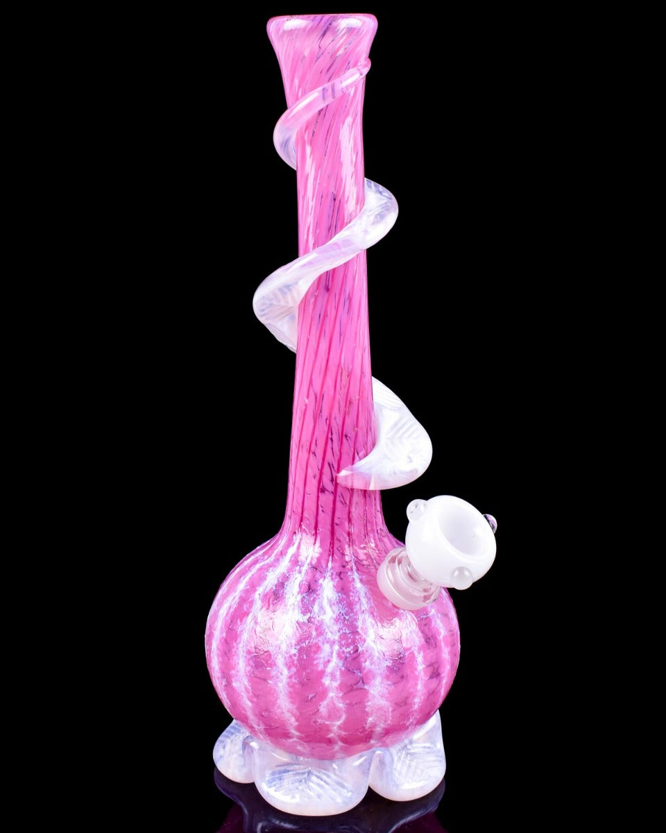 The Dreamy - 12" Dual Frit Wire Wrap Vase Bong - Pretty in Pink