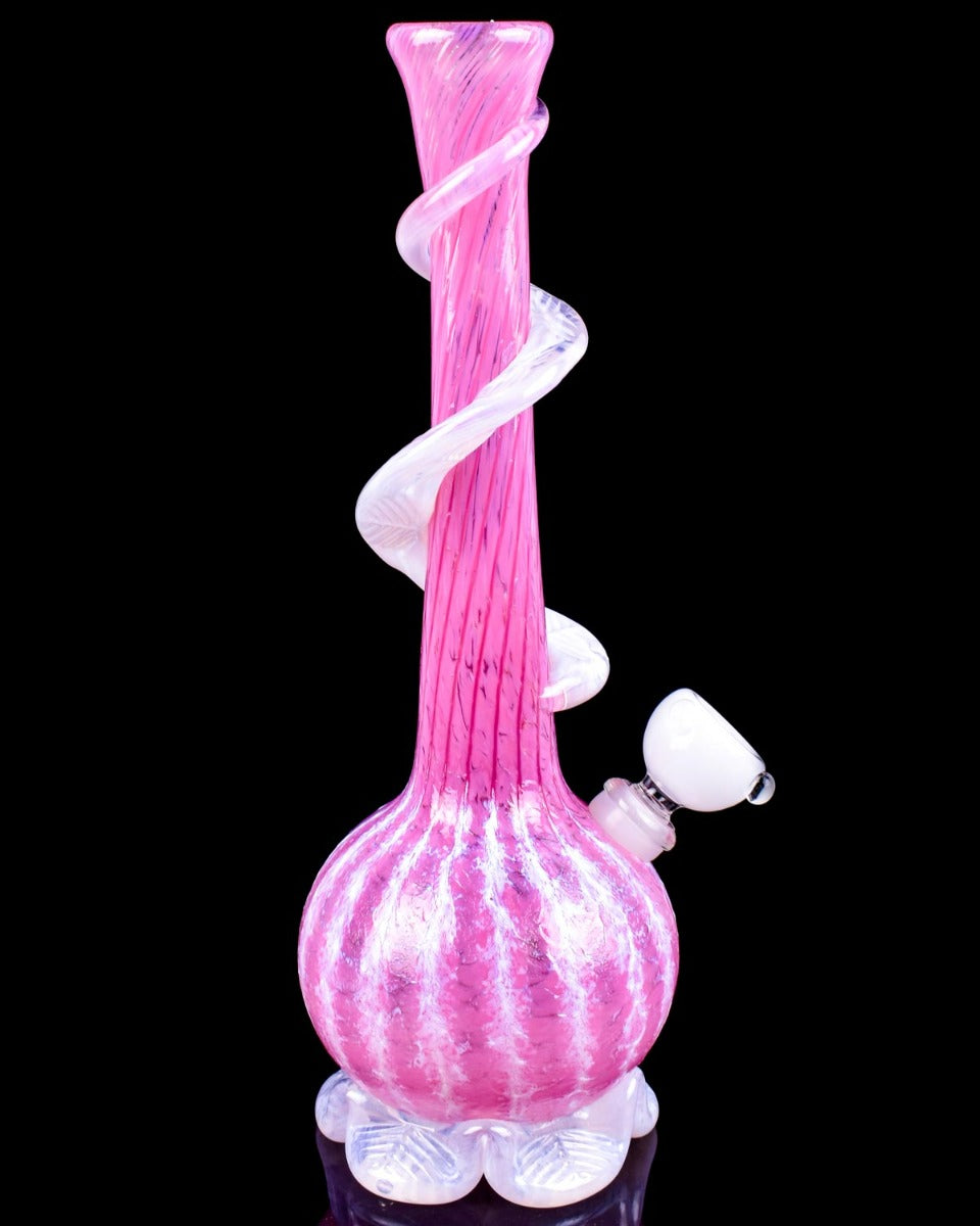 The Dreamy - 12" Dual Frit Wire Wrap Vase Bong - Pretty in Pink