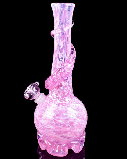 The Fabulous - 12" Dual Frit Wire Wrap Vase Bong - Pastel Pink