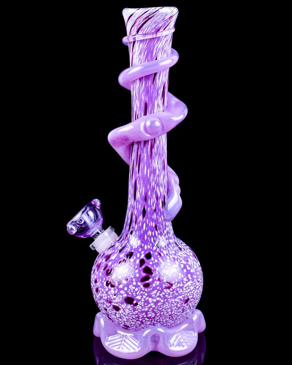 The Splendid - 12" Dual Frit Wire Wrap Vase Bong - Mermaid Purple