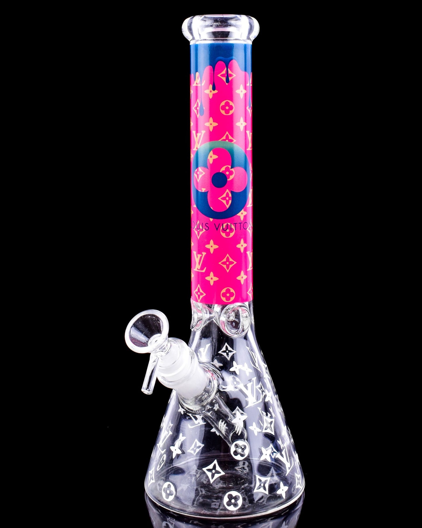 Luxury Louis Fashion Bong - 12" Thick Beaker Bong - Pink