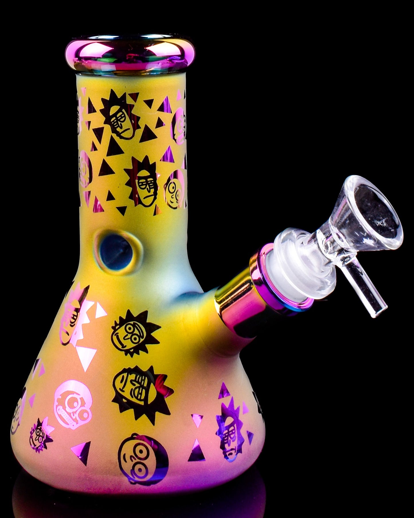 Rick & Morty Frosted Beaker Bong - Iridescent Purple