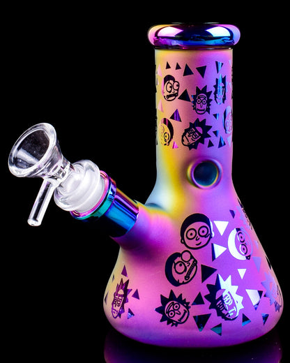 Rick & Morty Frosted Beaker Bong - Iridescent Purple
