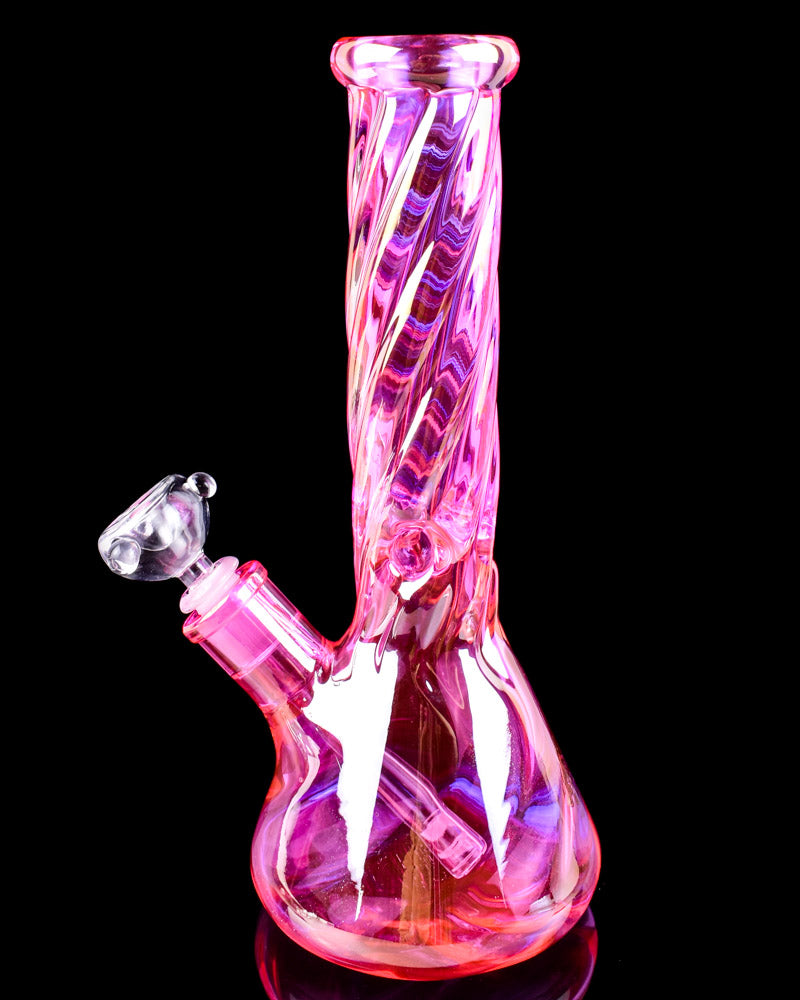 Infinite Love -  Atomic Glass - 12" Thick Iridescent Beaker Bong - Pink