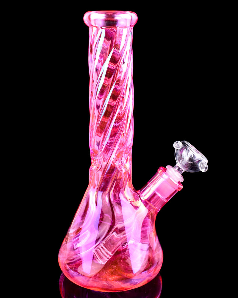 Infinite Love -  Atomic Glass - 12" Thick Iridescent Beaker Bong - Pink