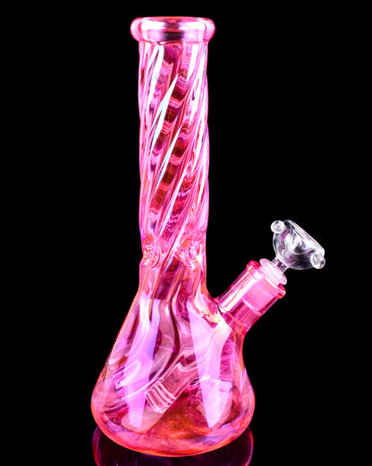 Infinite Love -  Atomic Glass - 12" Thick Iridescent Beaker Bong - Pink