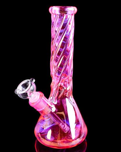 Infinite Love -  Atomic Glass - 12" Thick Iridescent Beaker Bong - Pink