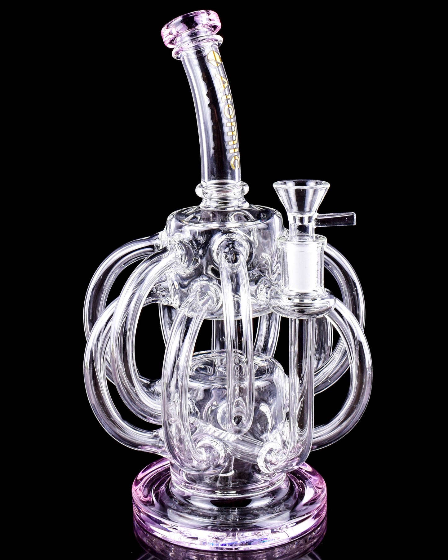 Atomic Glass - 10" Vortex Octopus Recycler Bong - Pink