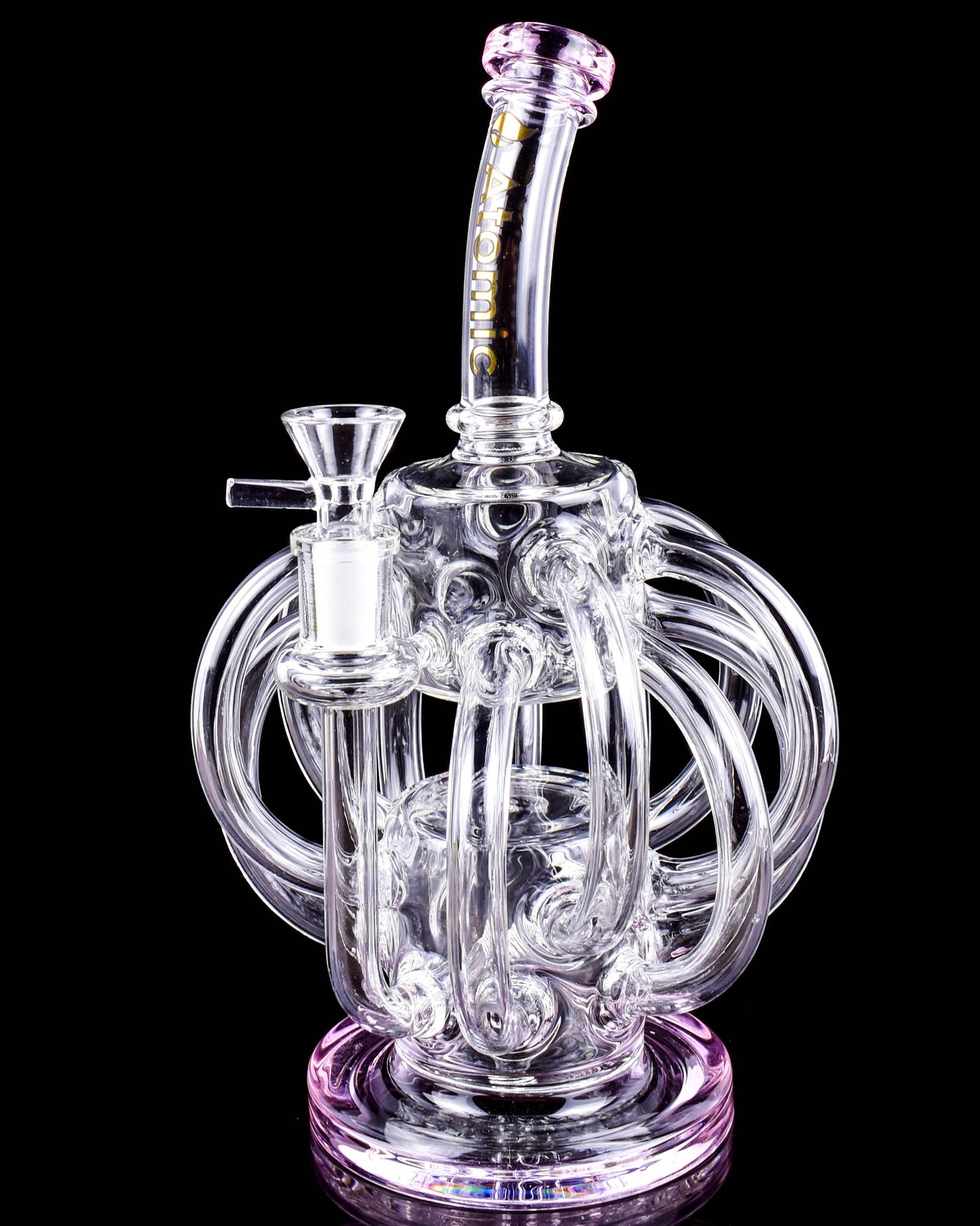 Atomic Glass - 10" Vortex Octopus Recycler Bong - Pink