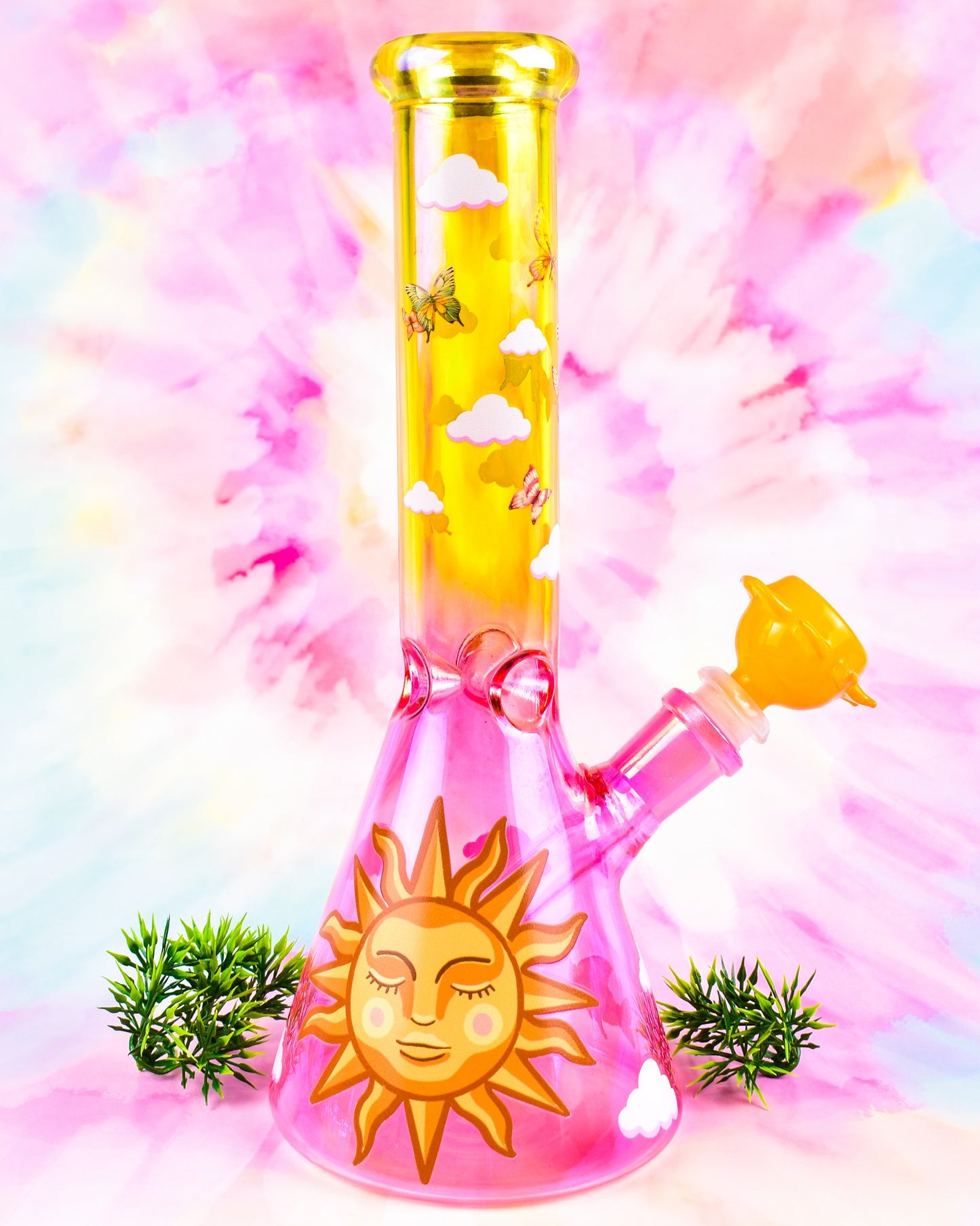Colorful Sunset Beaker Bong