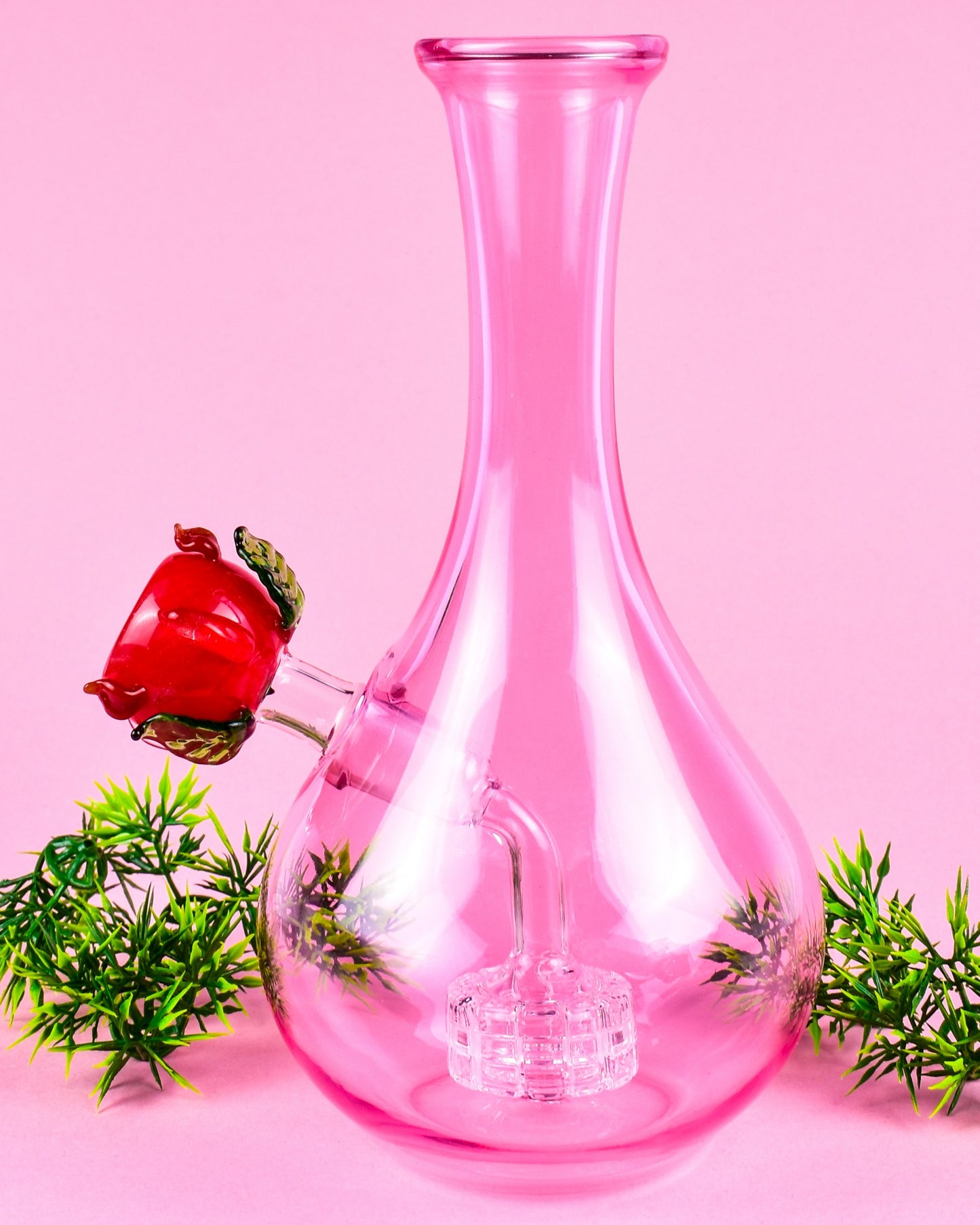 Elegant Pink Vase Bong w/ Bowl