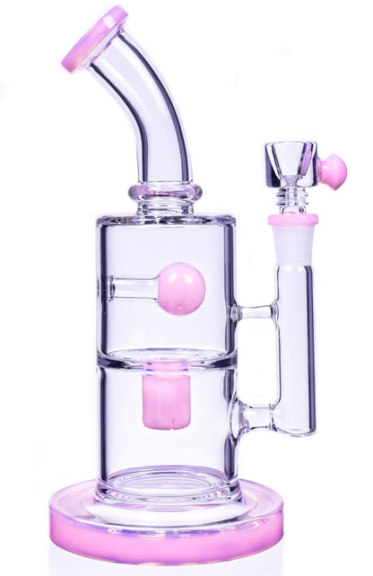 The Primal - 9" Showerhead Perc Bong/Dab Rig - Milky Pink