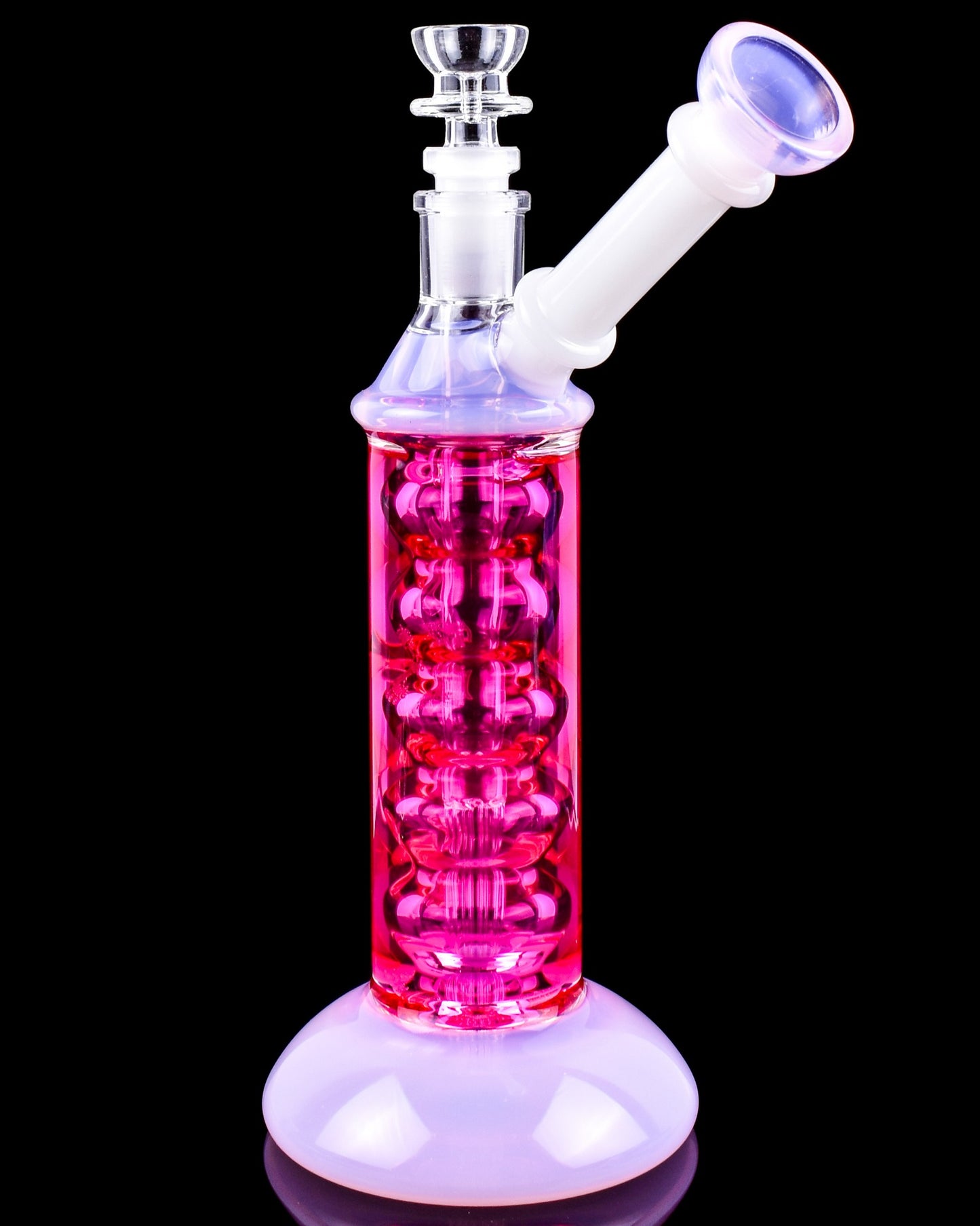 Atomic Glass Colored Glycerin Bubbler Bong - Pink