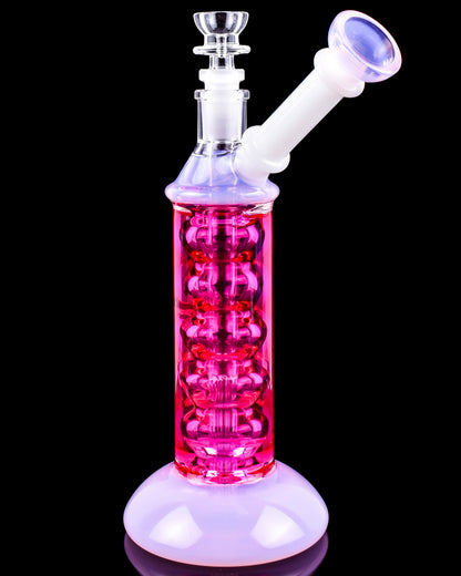 Atomic Glass Colored Glycerin Bubbler Bong - Pink