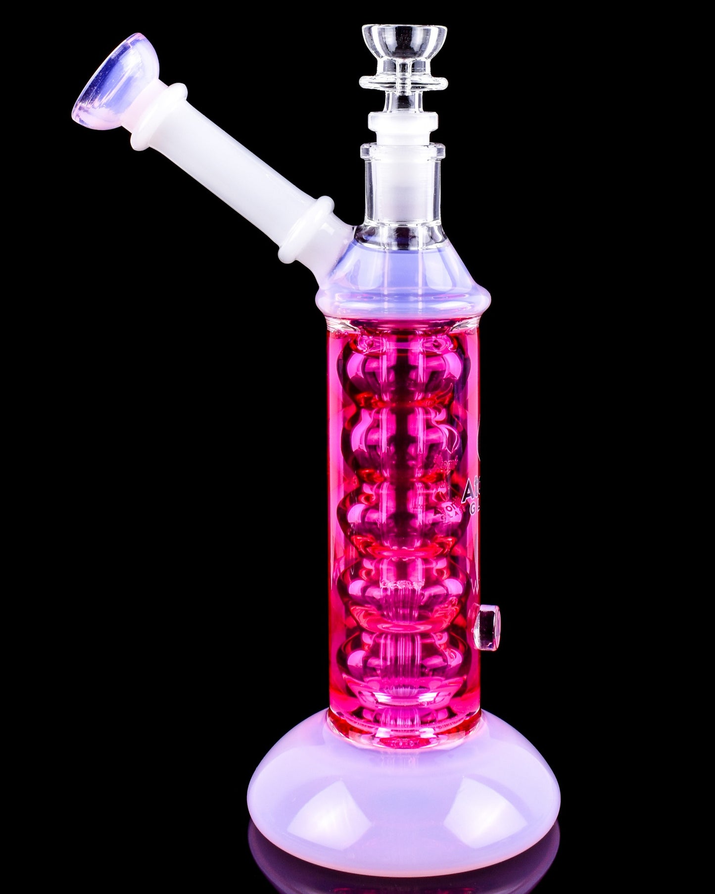 Atomic Glass Colored Glycerin Bubbler Bong - Pink