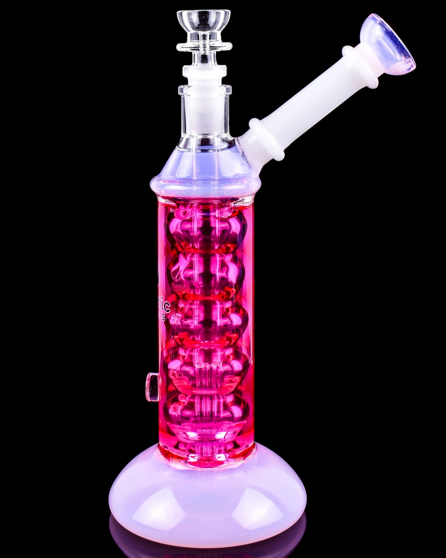 Atomic Glass Colored Glycerin Bubbler Bong - Pink
