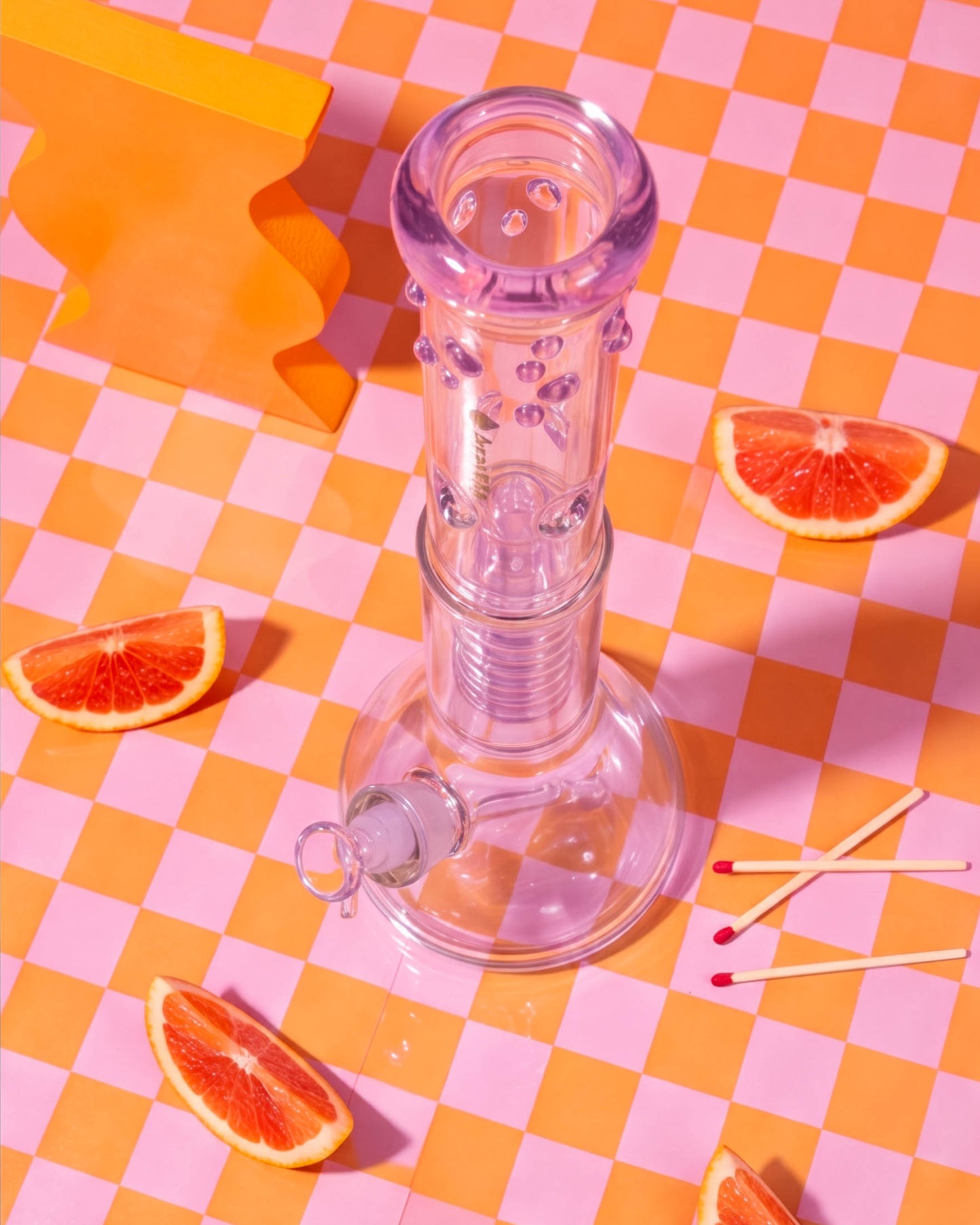 Atomic Glass 18" Coil Charm Beaker Bong - Pink