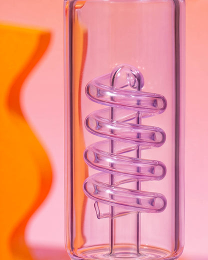Atomic Glass 18" Coil Charm Beaker Bong - Pink