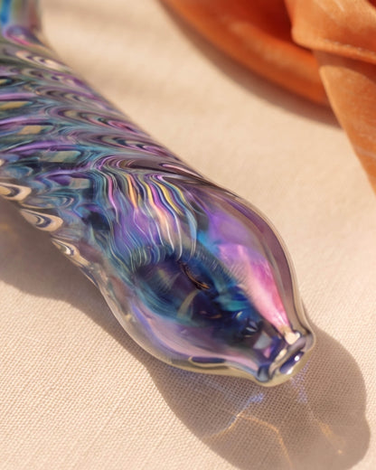 Aurora Helix Glass Hand Pipe - Rainbow