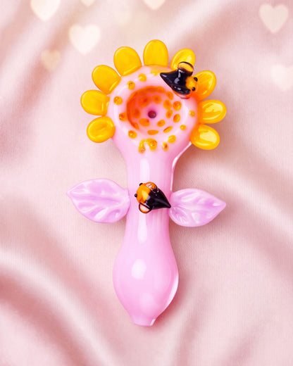 Bee Mine Bloom Glass Hand Pipe