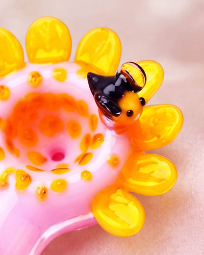 Bee Mine Bloom Glass Hand Pipe