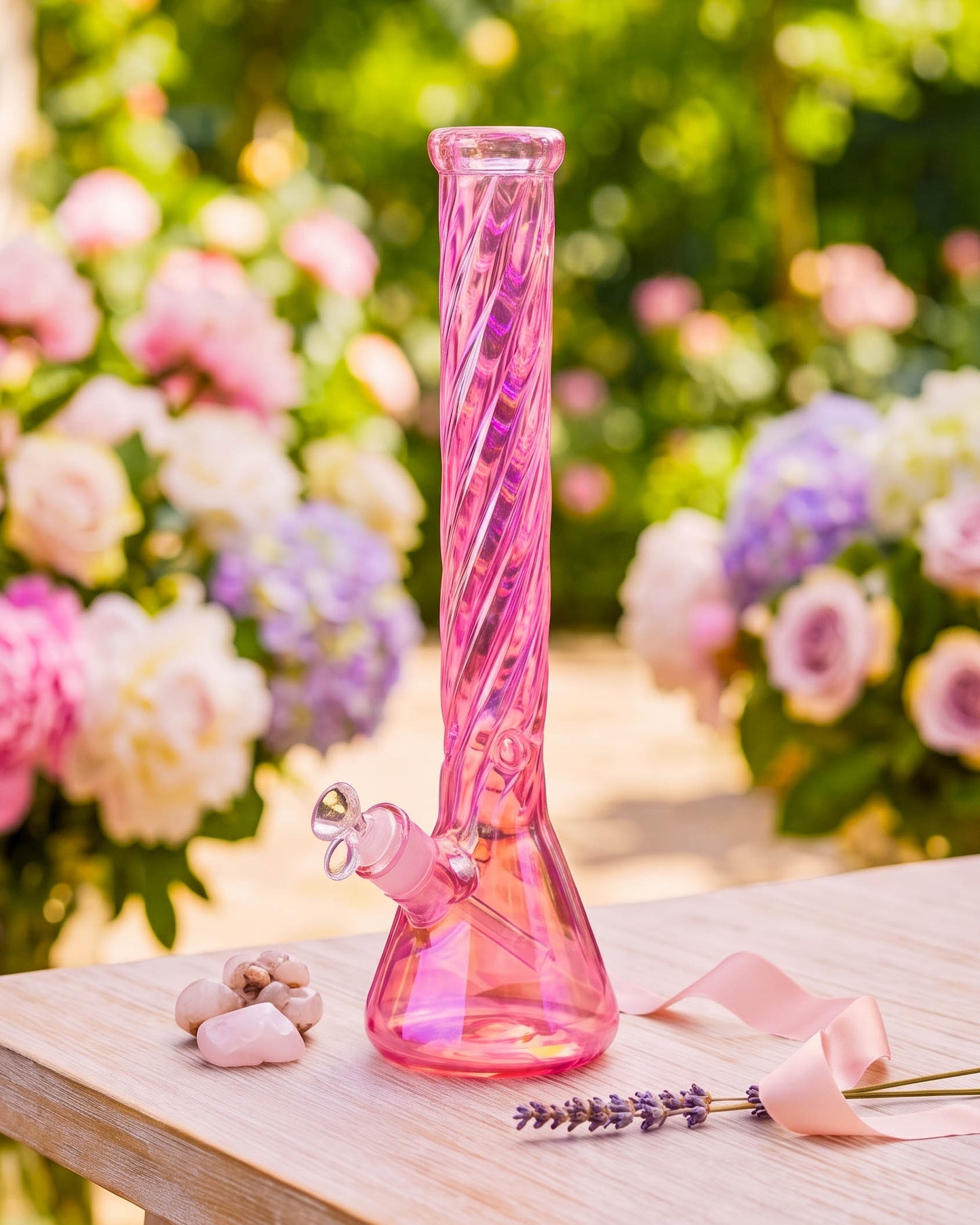 Bloom Twist Iridescent Beaker Bong