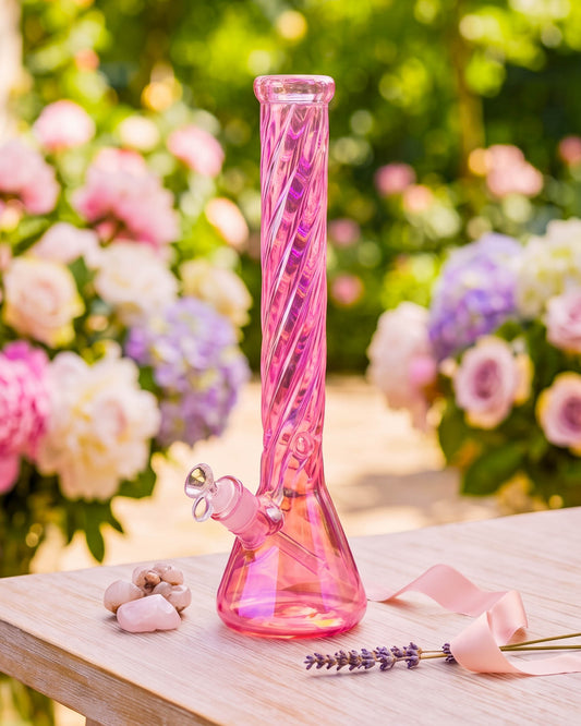 Bloom Twist Iridescent Beaker Bong