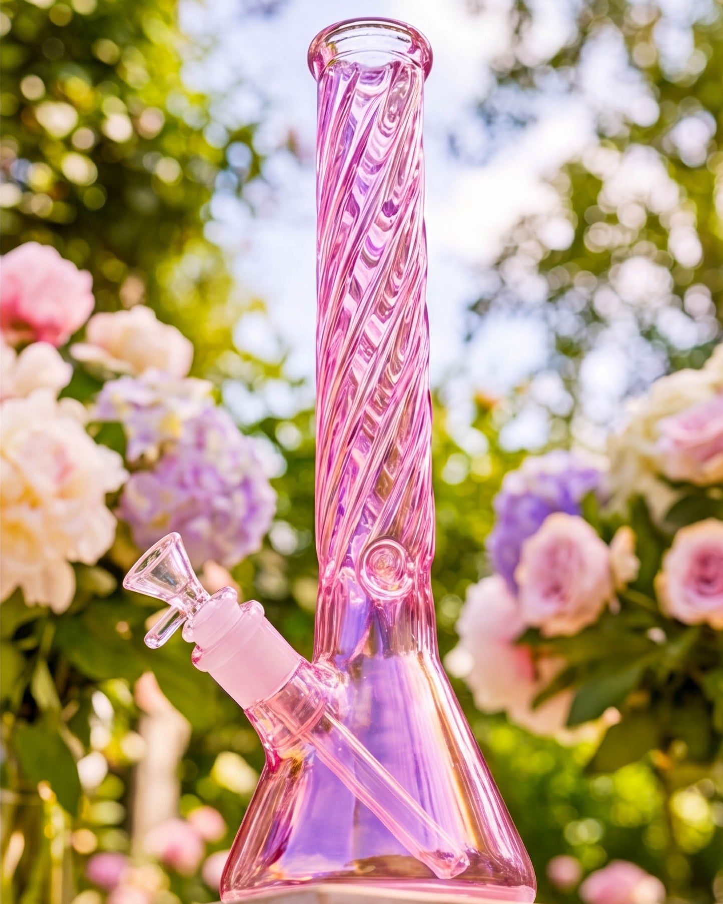 Bloom Twist Iridescent Beaker Bong