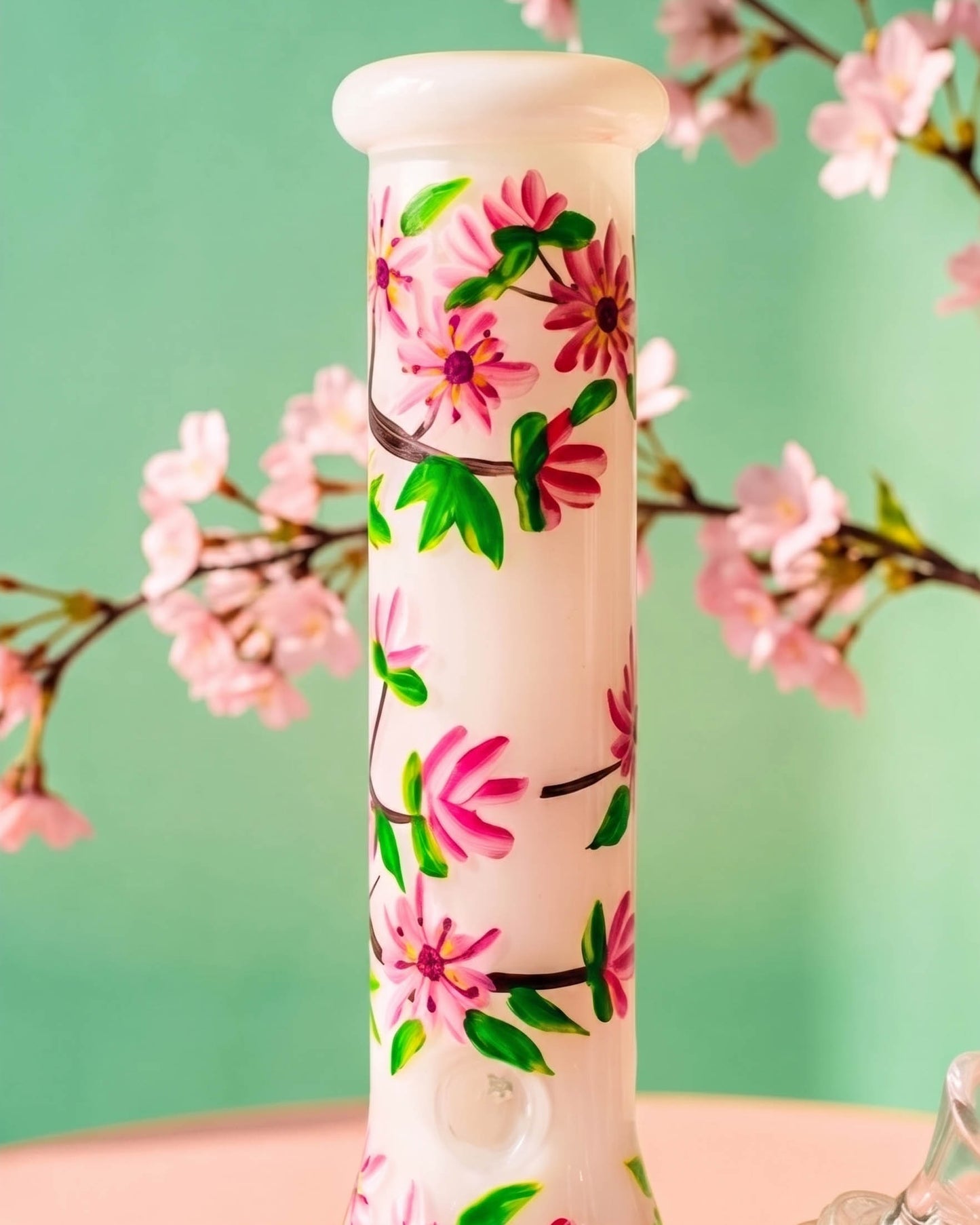 Pink Blossom Beaker Bong