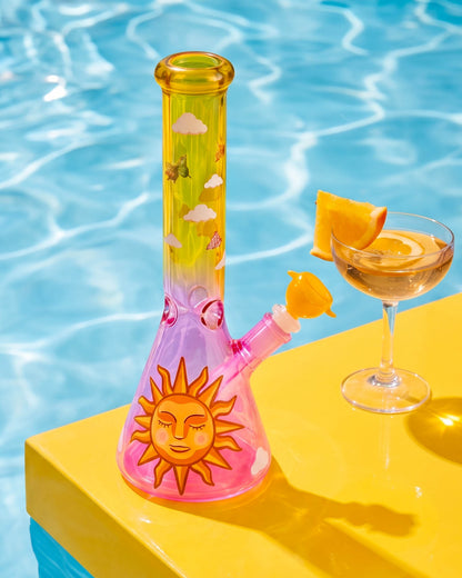 Colorful Sunset Beaker Bong