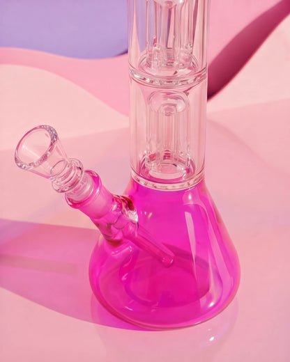 Double Percolator Beaker Bong - Pink