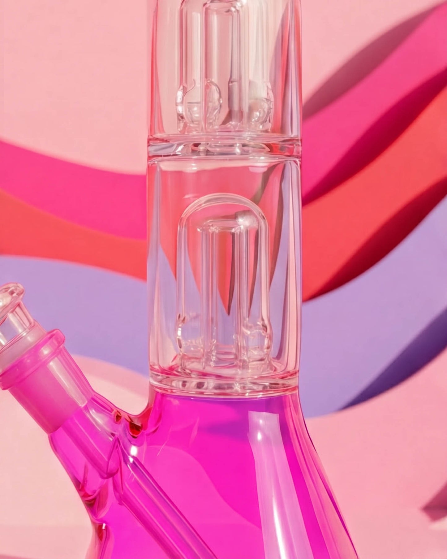 Double Percolator Beaker Bong - Pink