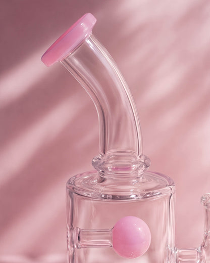 Fairy Bloom Bong/Dab Rig - Milky Pink
