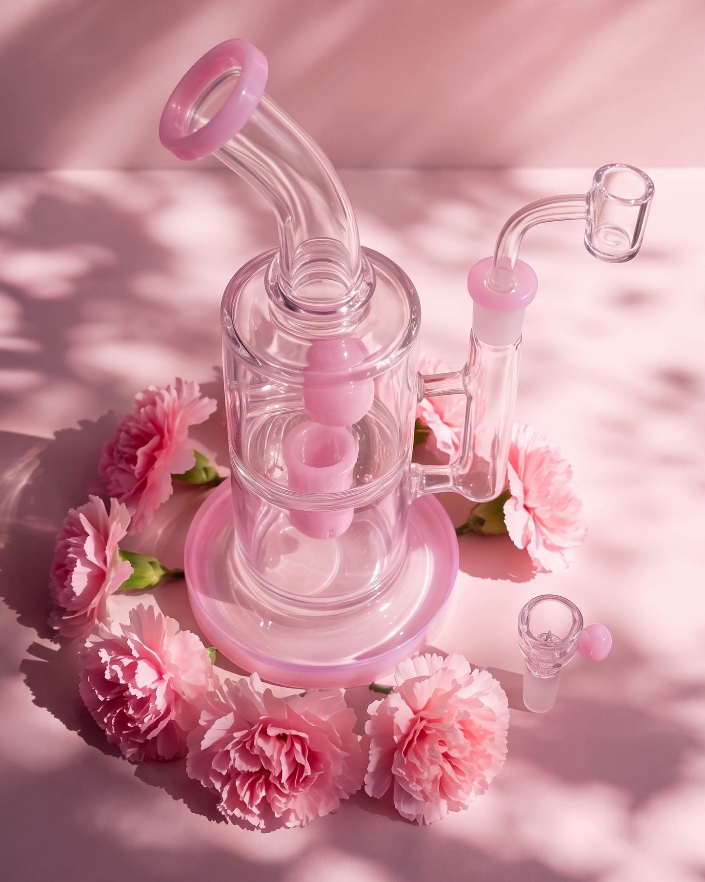 Fairy Bloom Bong/Dab Rig - Milky Pink