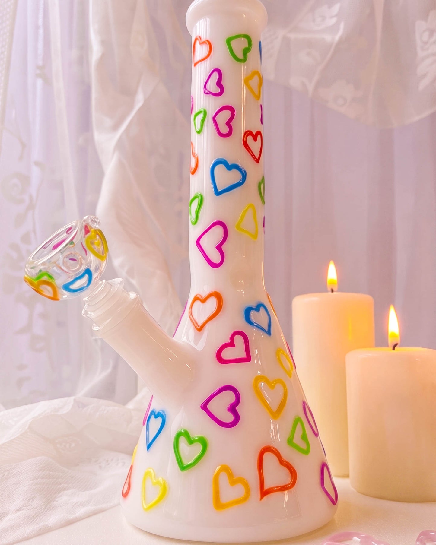 Sweet Glow Hearts Bong