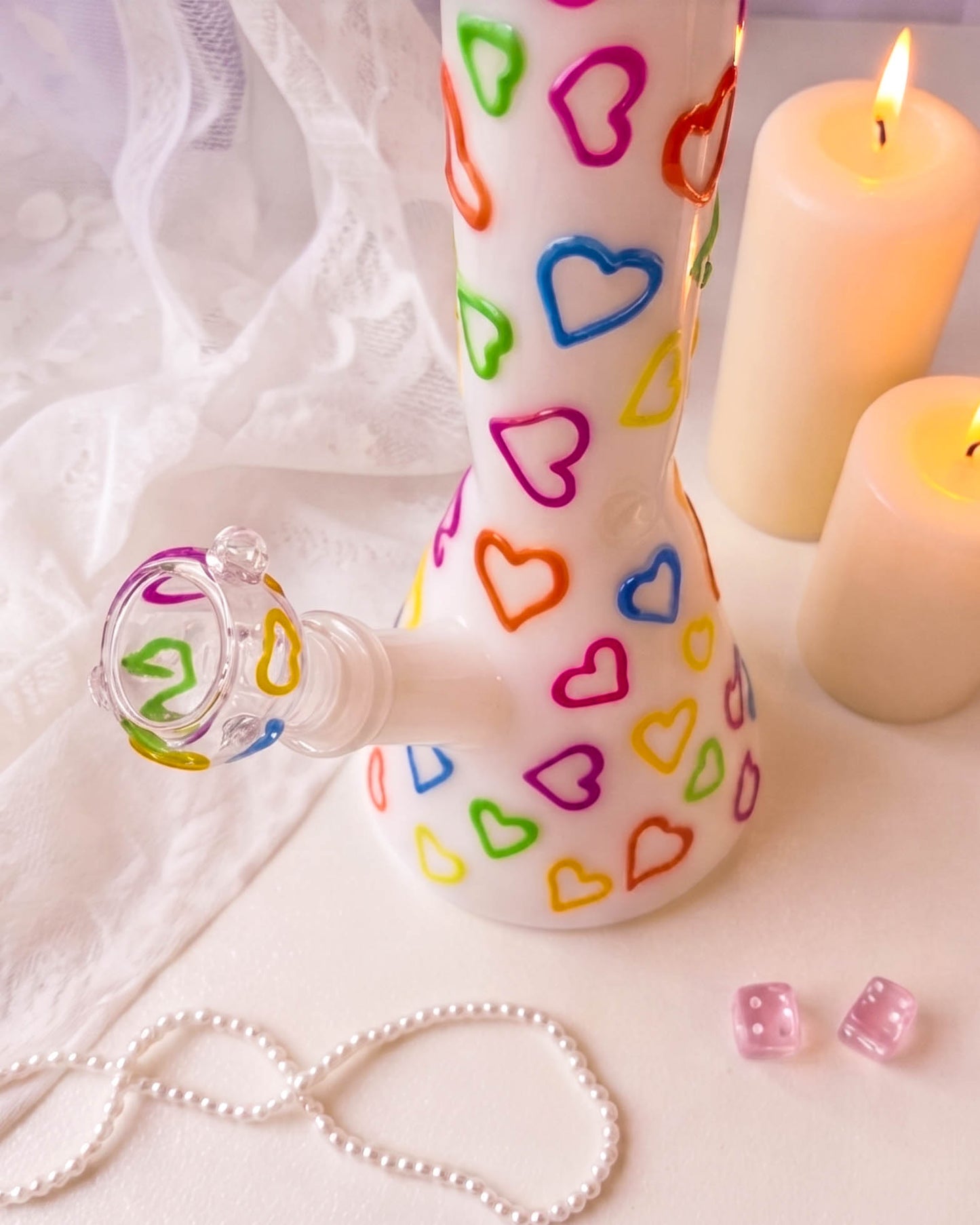 Sweet Glow Hearts Bong