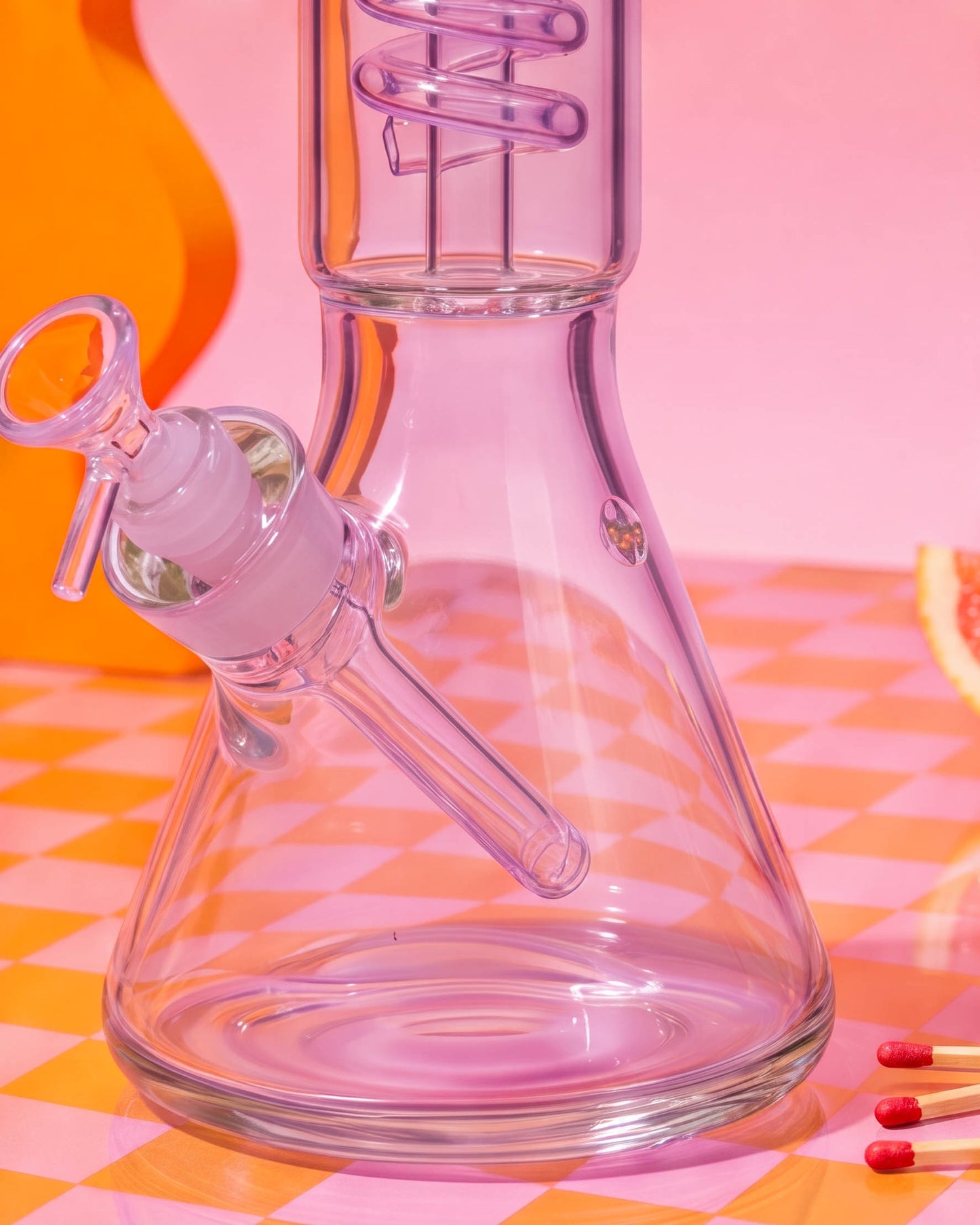 Atomic Glass 18" Coil Charm Beaker Bong - Pink