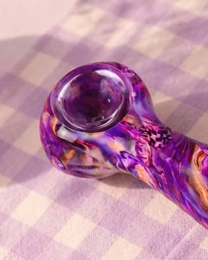 Nebula Kiss Glass Hand Pipe - Purple
