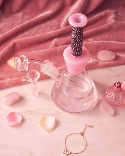 Pink Velvet Swirl Beaker Bong/Dab Rig